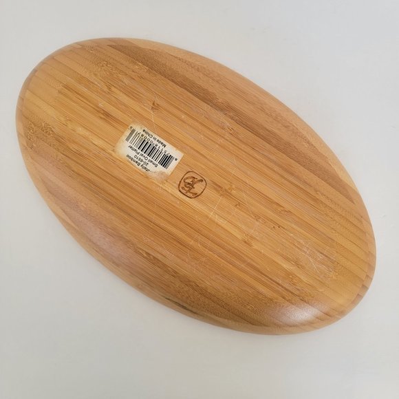 Totally‎ Bamboo Oval Wooden Serving Bowl Natural Bamboo Color - Picture 2 of 12